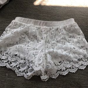 White Lacey shorts